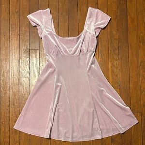 Rewind Lavender Velvet babydoll mini dress